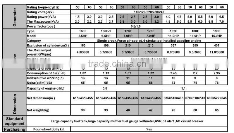 3KW 3 kva lpg lng small natural gas generator