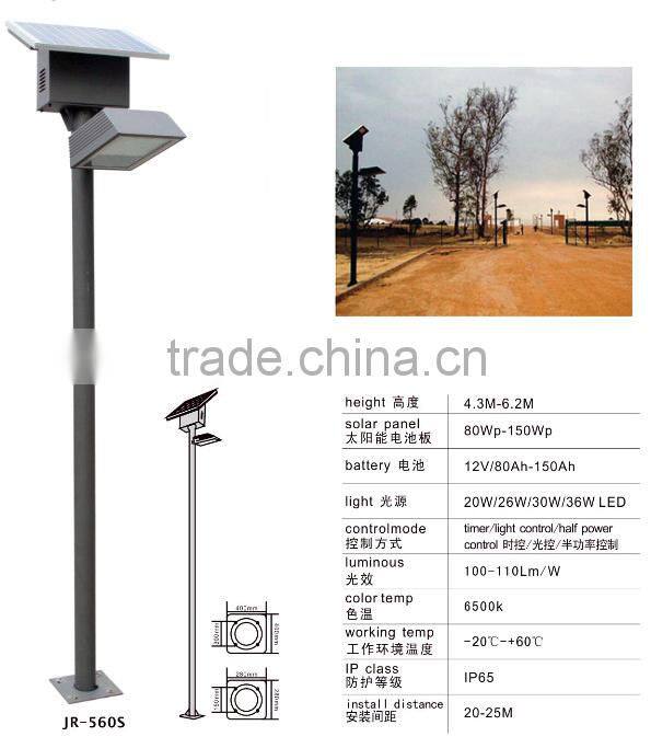 20W/26W/30W/36W IP65 Bright & Salable LED high lumen solar led street light pathway lamp solar outdoor light JR-560S