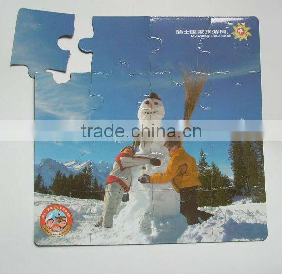 Cartoon cute die cut paper laminated magnetic shape puzzle, fridge magnet puzzles