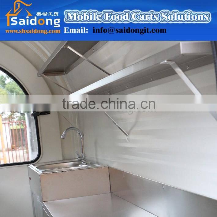 stainless steel mobile food truck/ ice cream cart/ hot dog mobile food car
