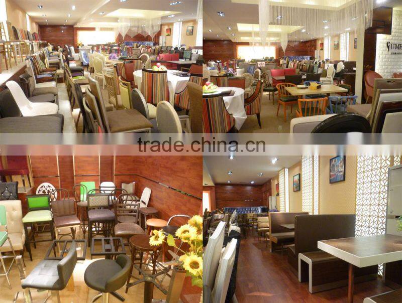 Commercial modern metal restaurant furniture chair with leather back and seat