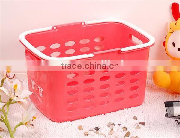 Plastic Storage Basket with Hole and Handle