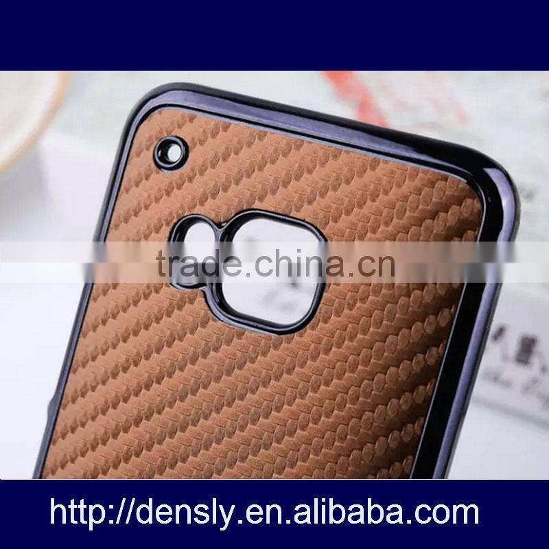 mobile phone pc +leather Metal mobile phone case for HTC ONE M9