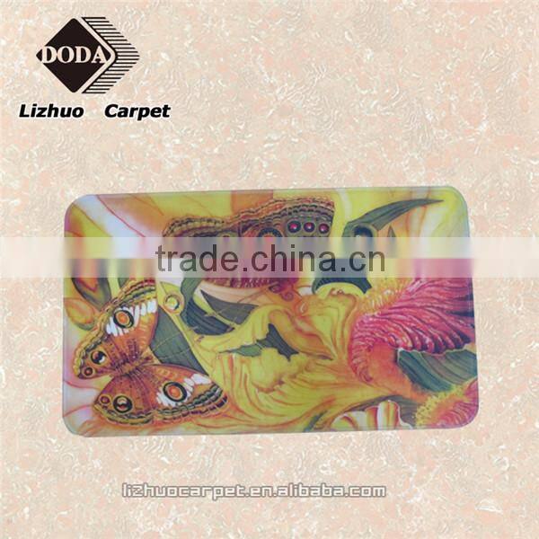 Cheap polyester decorative painting machine washable 3 piece bath mat set