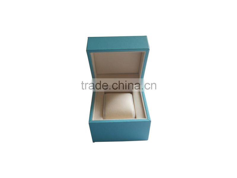 fashion wooden & blue leather gift watch box wholesale