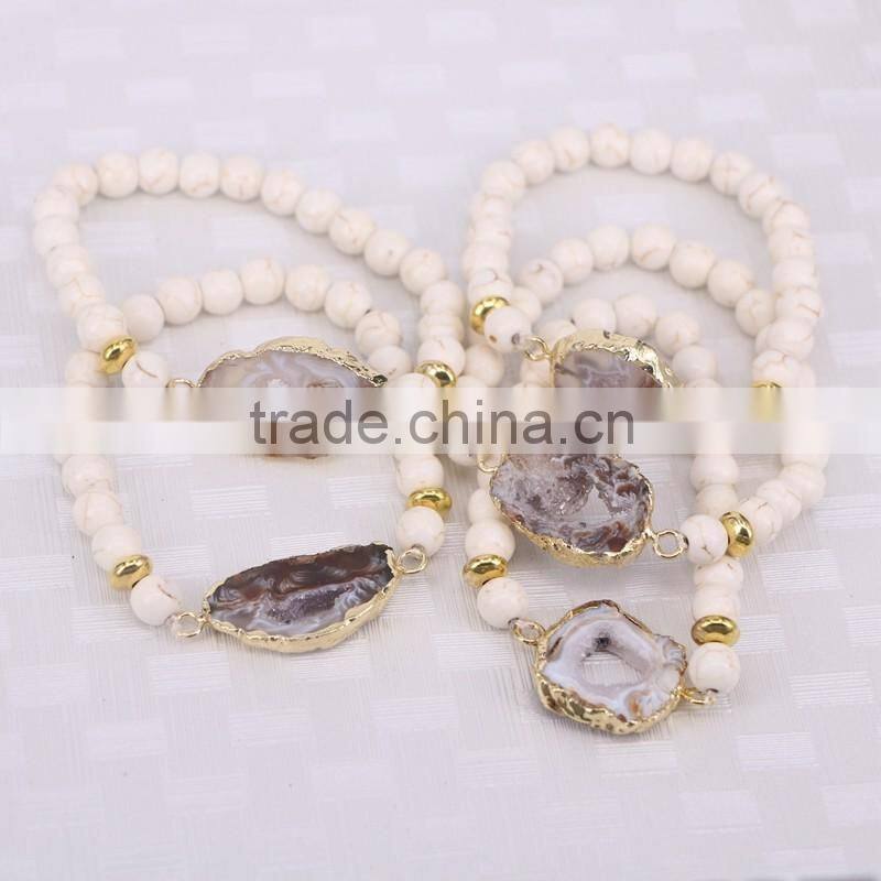 Natural Tiger Eye Bracelets, with Crystal Pave Freshwater Pearl Bracelet, Charm Beaded Gemstone Bracelet