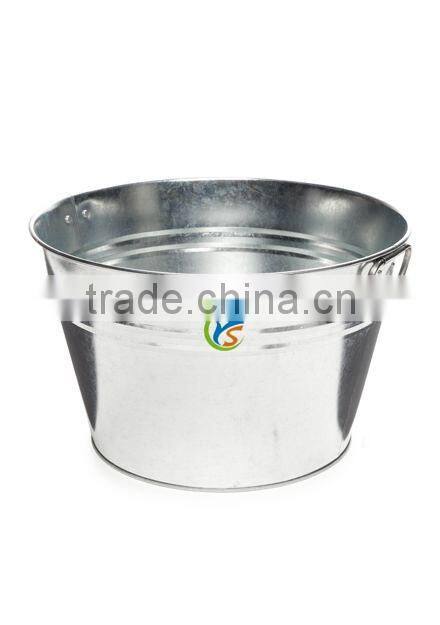 Vintage Nature Galvanized Steel Silver Ice Bucket