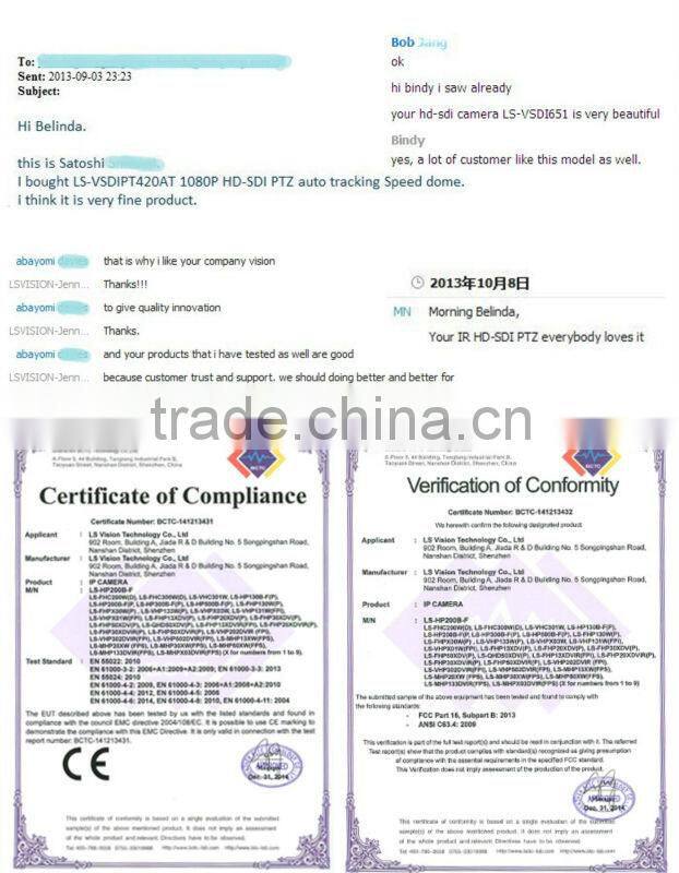 LS VISION full hd dome camera succinct appearance camera 2.0 megapixel waterproof camera