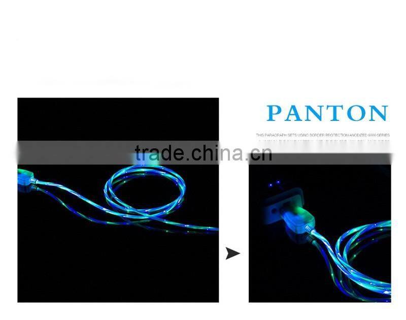 Best sellers on alibaba visible dual color LED light charging cable USB 2.0 otg cable for smartphone