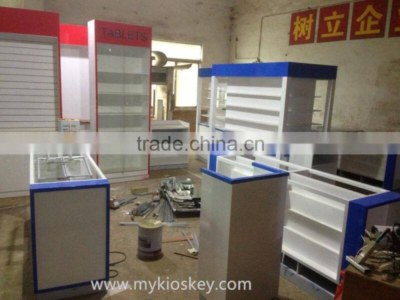 Factory customized mobile phone accessories kiosk for mobile phone accessories display