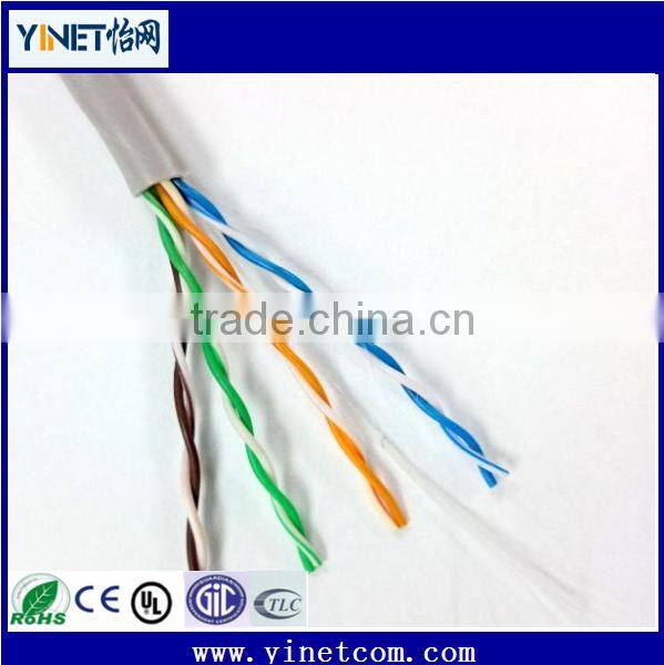 Premium low price CAT5e Lan Network cable UTP Solid bare copper 24 awg 305m- Grey