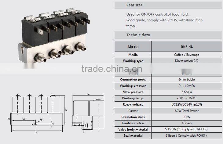 Beer/Coffee/Water/Beverage vending machine solenoid valve