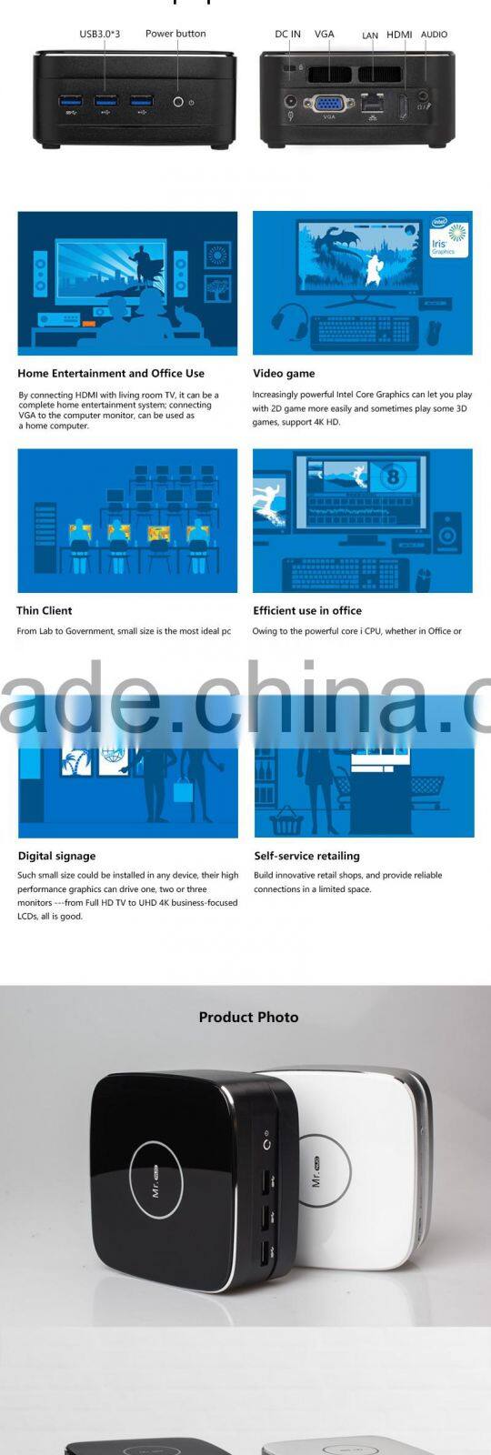 High Quality Standard Realan Mr.NUC-i5B5200-V3U motherboard Core i5-5200U Dual 5th generation