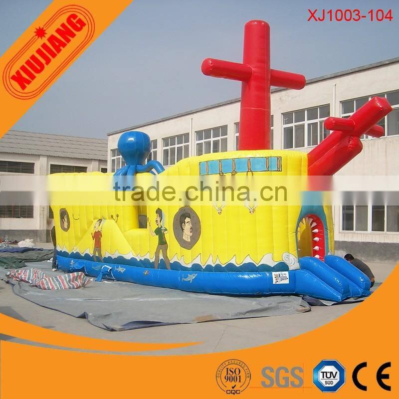 Kids park octopus giant inflatable bouncy castle with water slide