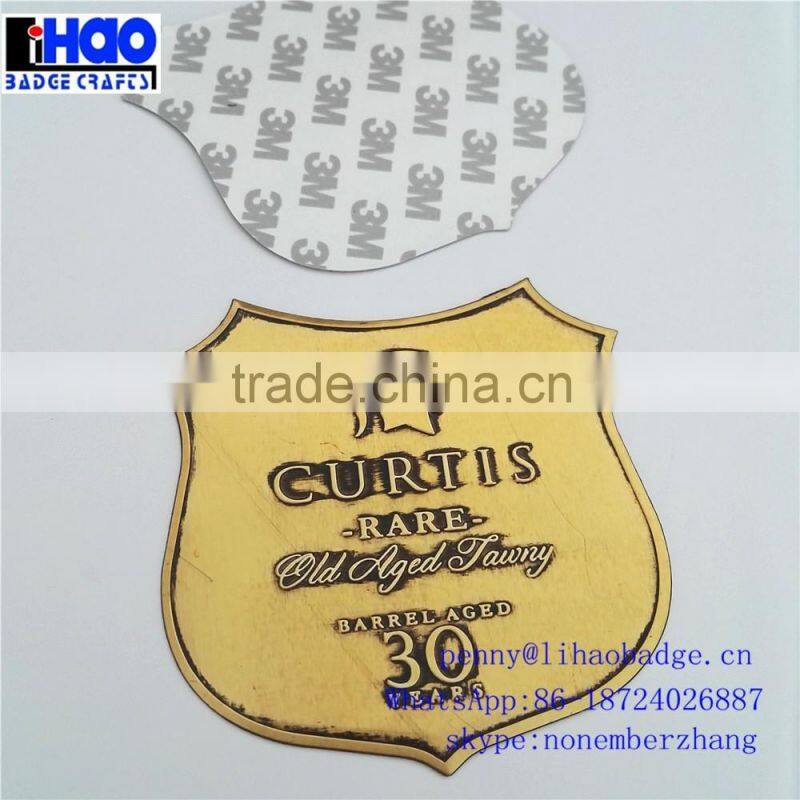 Rum bottle labels, adhesive metal bottle labels,wine labels