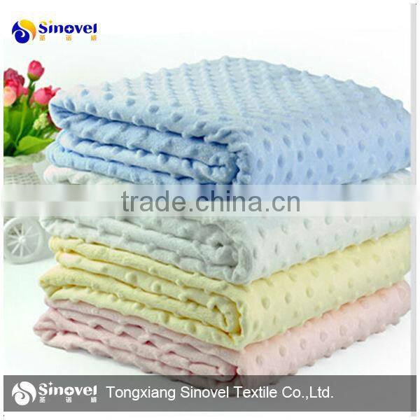 2014 Knitting Warm Minky Dot Microfiber Velour Travel Blanket