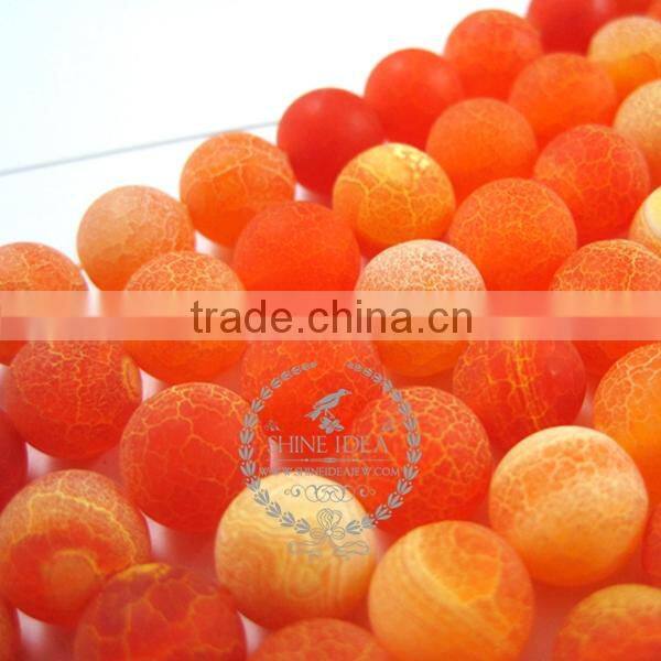 1 string 15inch string,about 38pcs,10mm round shape orange dyed weathered agate loose beads findings supplies 3110169
