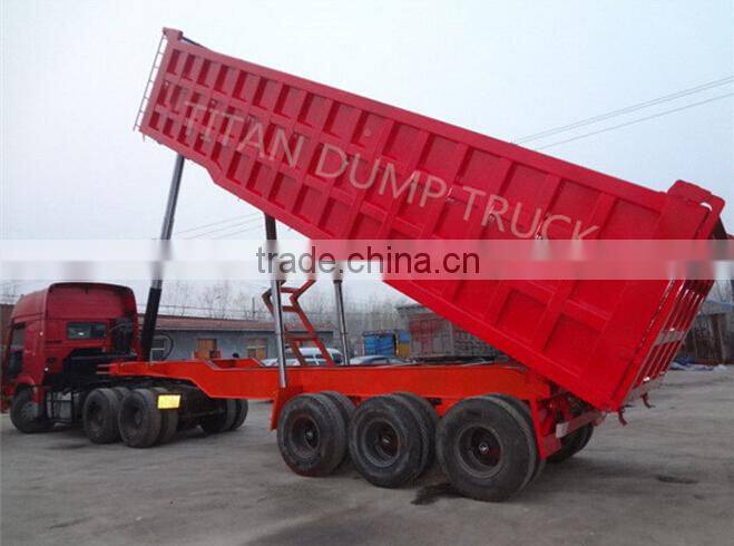 Tractor tipper/ 20-50cbm 2&3 axles rear end dump trailer hydraulic cylinder dump trailer/used trailer tipper trailer