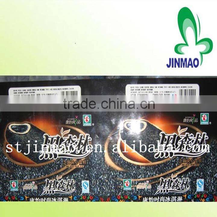 Plastic roll film for ice cream packaging