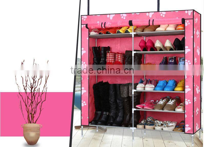 FC118B New Fashion rolling Door Fabric Shoe Cabinet