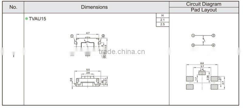 FTVAU15 micro tactile touch switch 220v