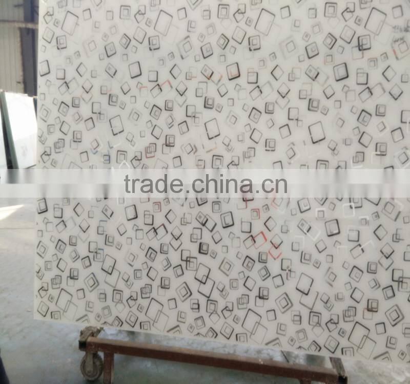 decorative wardrobe sliding door ultra clear white back painted glass