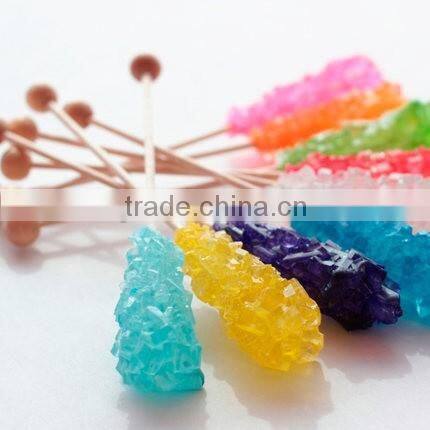 Hard candy rock lollipop candy yellow color crystal lollipop sweet