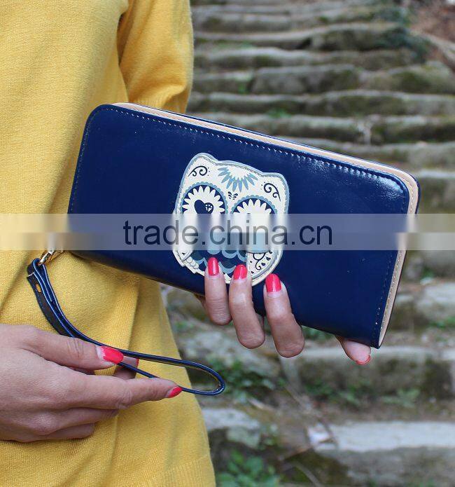New Fashion Pu Leather Wallet Women And Girl Cute Owl Wallet Purse Handbag 2015