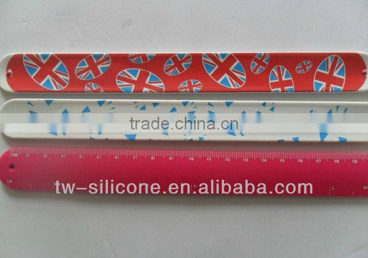custom silicone wrist band ruler slap ruler