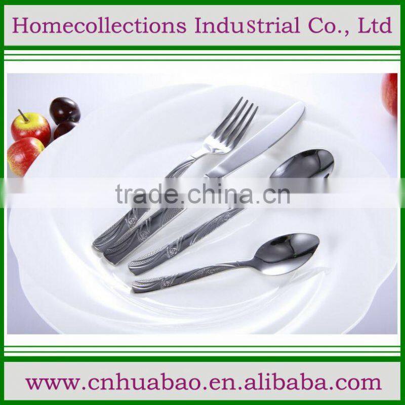 hot sale stainless steel cutlery dinner set with forks, knives, spoons and tea spoon, opal glassware dinner set