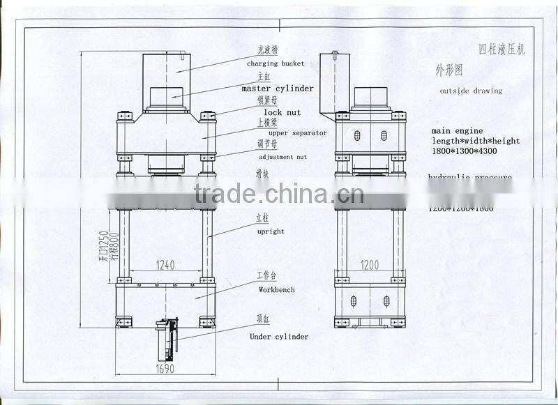 China supplier 400T four column hydraulic press ,oil hydraulic press