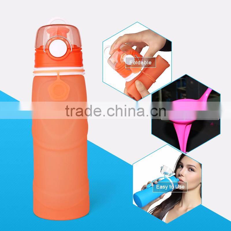 Use for Outdoors Travel Run Hiking Collapsible Silicone Water Bottle