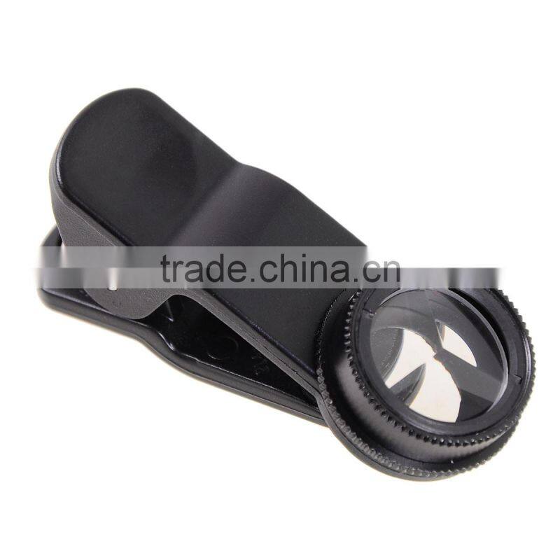 Newest Triangular Prism Lens with Clip for Mobile Phone Camera Tablet PC Silver and Black