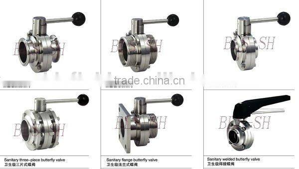 ISO Certified Factory Direct Sale Stainless Steel Sanitary Butterfly Valves