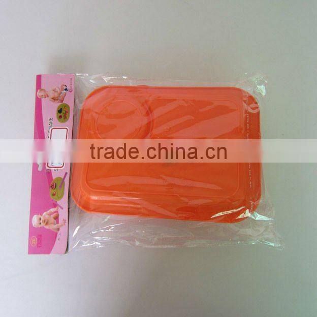 6pcs plastic rectangle plate picnic tableware set