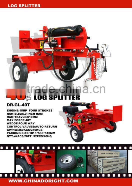 40Ton Gasoline engine horizontal and vertical log splitter with CE