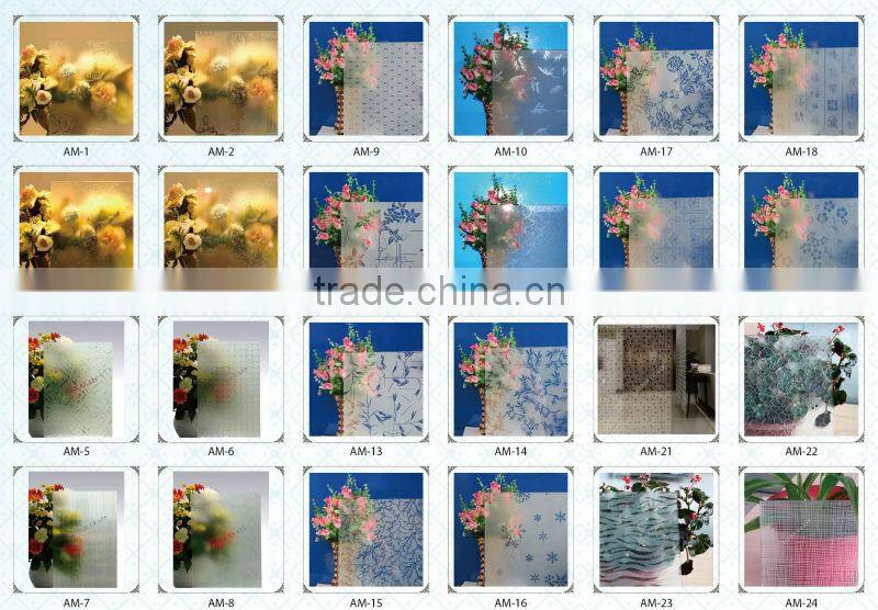 4-19mm AM-80 Decorative Acid Etched Frosted Art Architectural Glass