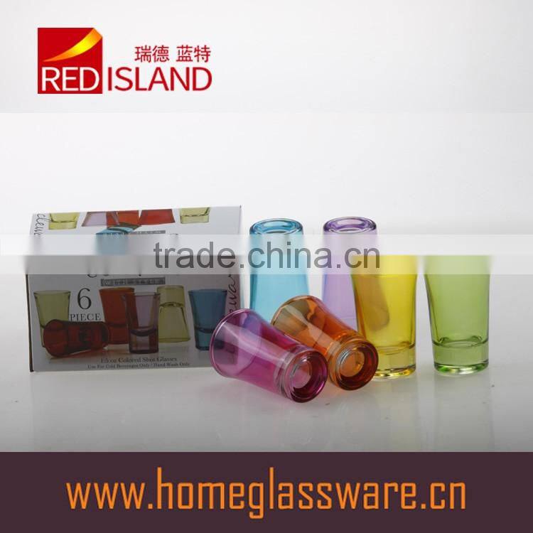 44ml color spraying shot glass with 6 pieces one set