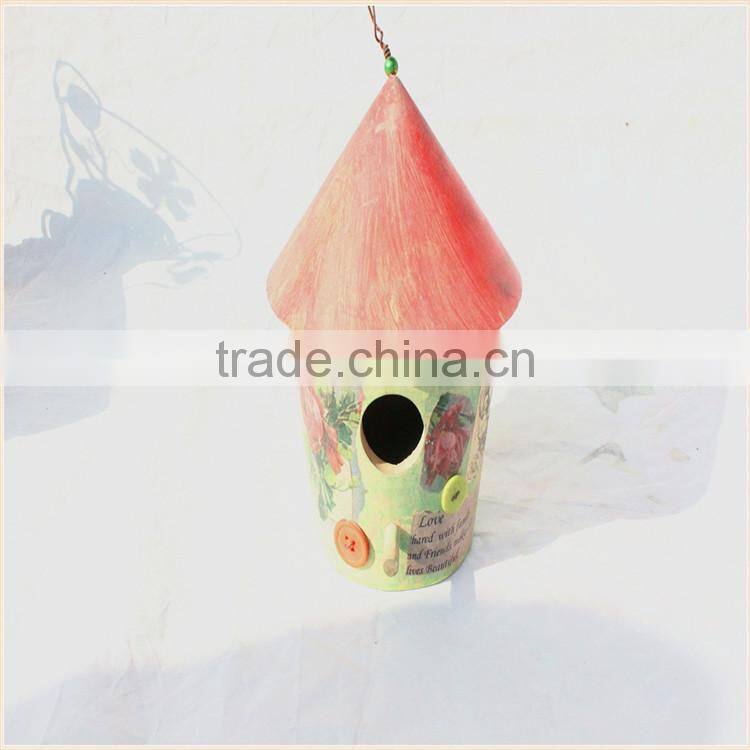 customized small hanging manufacturer decorated eco-friendly wooden bird house