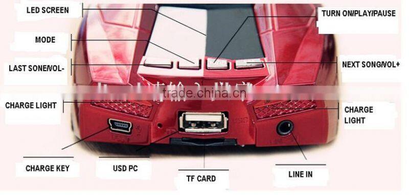 2016 Newest Car Shape Bluetooth speaker In Car Shape Support TF card Bluetooth Speaker