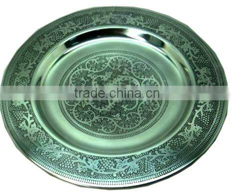 Shinny Embossed Charger Plates For Wedding