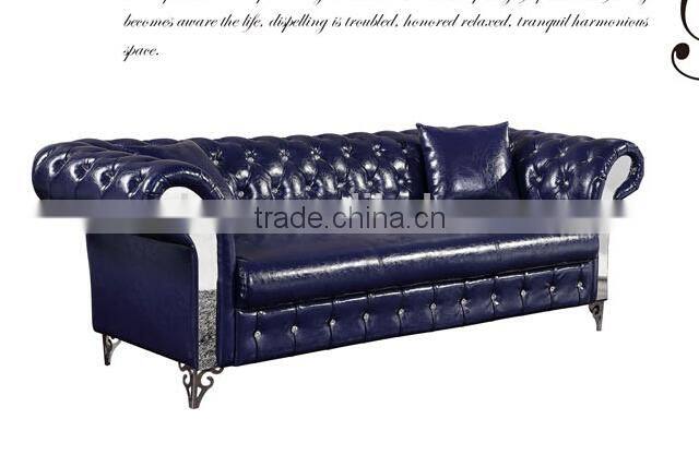 2014 New design luxury European style leather sofa with button SF033