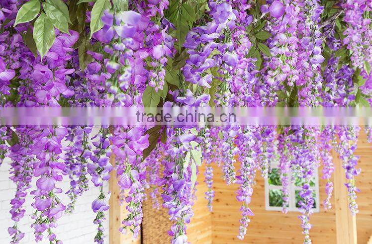 deluxe silk wisteria hanging vine fake flower ornament
