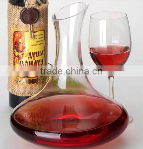 high-end mouth blown glass decanter glass wine decanter with handle