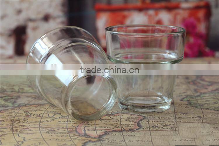 clear small decorative pillar glass candle holder jar