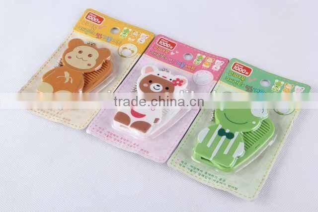 Animal shaped folding comb with mirror with hanging chain/hair brush