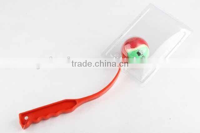 Pet toy tennis ball with long plastic handle/dog toy