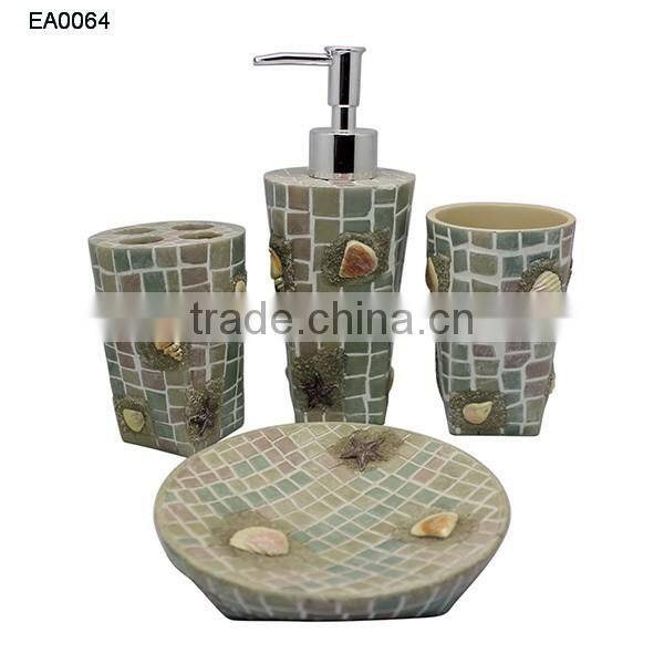 5pcs Accessory Modern Accessories wooden effect Sets Bathroom Soap Holder Toothbrush