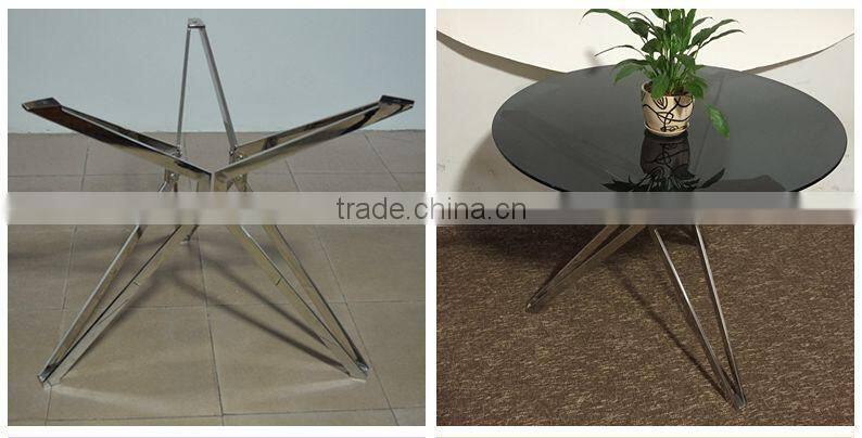 stainless steel base glass coffee table
