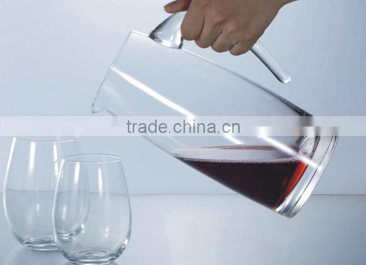 Lead free glass Wine Decanter with handle